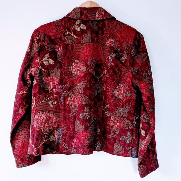 Christopher & Banks red embroider jacket - Picture 2 of 6